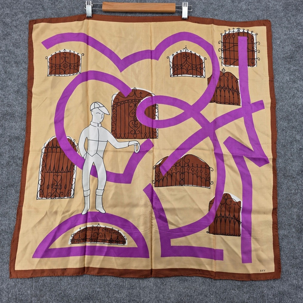 Vintage 21 Club Jockey Silk Scarf XXV Ray Strauss NYC Limited Edition